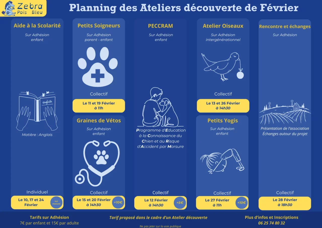 Planning des Ateliers de Février 2025